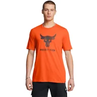 Koszulki sportowe męskie - Męska koszulka treningowa Under Armour Project Rock Payoff Graphc Ss - czarna - pomarańczowa - UNDER ARMOUR - miniaturka - grafika 1