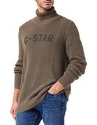 Swetry męskie - G-STAR RAW Stencil GR Żółw Dzianinowy Sweter Męski, Brązowy (Turf 4426-273), XS - miniaturka - grafika 1