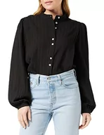Koszule damskie - Peppercorn Damska koszula z długim rękawem Mimmi, Czarny, M - miniaturka - grafika 1
