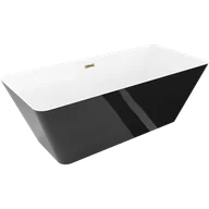 Wanny - Mexen Velo Slim wanna wolnostojąca 170 x 75 cm, biała/czarna, przelew złoty - 52811707575-50 - miniaturka - grafika 1