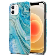 Etui i futerały do telefonów - Cadorabo Etui kompatybilne z Apple iPhone 12 PRO MAX - Etui w kolorze niebiesko-zielonego marmuru nr 25 ? Etui na telefon wykonane z silikonu TPU z wzorem mozaiki - silikonowe etui Ultra Slim Back Cover Case Bumper - miniaturka - grafika 1
