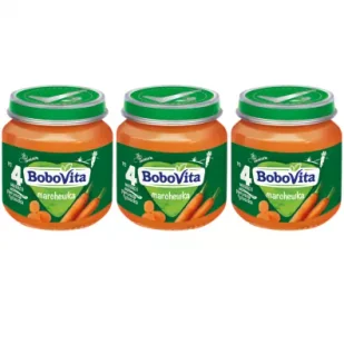 BoboVita Marchewka po 4 miesiącu Zestaw 3 x 125 g - Dania dla dzieci - miniaturka - grafika 1