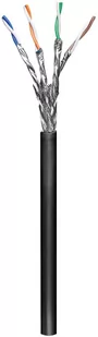 Skrętka CAT7 S/FTP AWG 23/1 PE Goobay czarna 50m - Kable miedziane - miniaturka - grafika 1