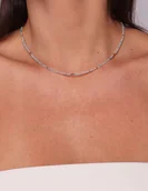 Naszyjniki - Naszyjnik choker z kamieni naturalnych akwamaryn - miniaturka - grafika 1