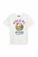 Koszulki dla chłopców - Polo Ralph Lauren t-shirt dziecięcy kolor beżowy z nadrukiem - miniaturka - grafika 1