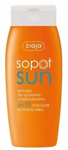 Ziaja Sopot Sun emulsja do opalania wodoodporna SPF10 150 ml - Balsamy i kremy do opalania - miniaturka - grafika 1