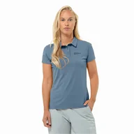 Koszulki i topy damskie - Damska koszulka polo Jack Wolfskin PRELIGHT TRAIL POLO W elemental blue - XS - miniaturka - grafika 1