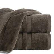 Ręczniki - Ręcznik kąpielowy 70x140 brązowy 100% bawełna 500g welwet pasy PORTO 470054 - miniaturka - grafika 1