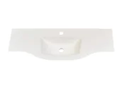 Umywalki - Umywalka wpuszczana w blat, asymetryczna, biała, 93 x 37 cm - miniaturka - grafika 1