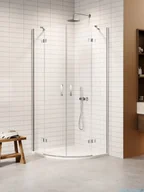 Kabiny prysznicowe - New Trendy Nesta kabina półokrągła 80x80x200 cm szkło przejrzyste K-3681 - miniaturka - grafika 1