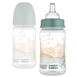 Canpol Babies Butelka Antykolkowa EasyStart 240 ml Zielona Mountains 3m+ - Butelki dla niemowląt - miniaturka - grafika 1