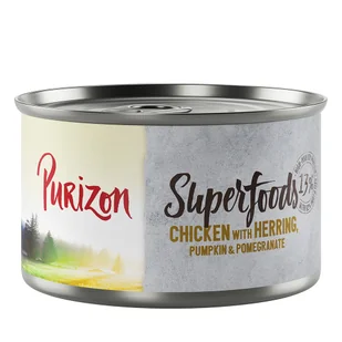 Korzystny pakiet Purizon Superfoods, 24 x 140 g - Kurczak ze śledziem, dynią i owocem granatu - Mokra karma dla psów - miniaturka - grafika 1