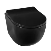 Miski WC - Balneo Miska podwieszana WC - LUNA czarna + deska wolnoopadająca B1-G0101020101-2 - miniaturka - grafika 1