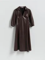 Sukienki - Reserved - Sukienka z imitacji skóry - brązowy - miniaturka - grafika 1