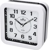 Zegary - MPM Budzik MPM C01.4320.00 biały cichy mechanizm melodie 9,5 x 9,5 cm - miniaturka - grafika 1