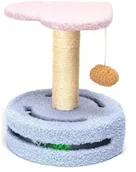 Drapaki dla kotów - Drapak dla kota 25x25x30cm z miękką piłką i półką w kształcie serca - miniaturka - grafika 1