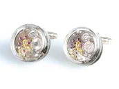 Spinki do mankietów i krawatów - Spinki do mankietów round i undercover, srebrne - miniaturka - grafika 1