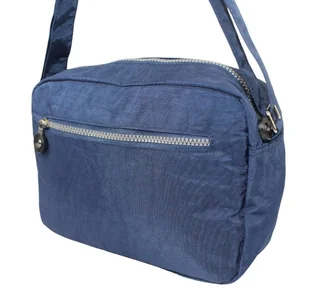 Stylowa Lekka Materiałowa Torba Pozioma Średnia Na Ramię Bag Street NR 2245 GRANATOWY 28 x 19 x 12 [cm] - Torebki damskie - miniaturka - grafika 5