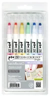 Kredki, ołówki, pastele i pisaki - KURETAKE Pisaki zakreślacze Clear Color Dot Mild 6 - miniaturka - grafika 1