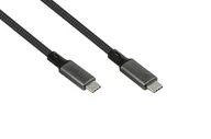 Kable USB - GoodConnections Kabel połączeniowy USB-C 4.0 (ST-ST) 1,8 m kurtka tekstylna 100W 8K 30Hz antracyt - miniaturka - grafika 1