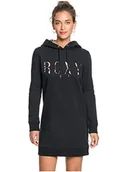 Sukienki - Roxy Damska sukienka z kapturem z długim rękawem dla kobiet sukienka na co dzień Antracyt S ERJKD03343-kvj0 - miniaturka - grafika 1