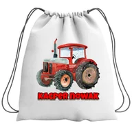 Plecaki szkolne i tornistry - Plecak Worek Traktor Czerwony Traktory Szkolny Na Buty WF Obuwie Z Napisem - miniaturka - grafika 1