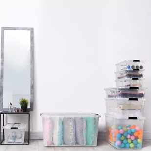 vidaXL Pudełka z pokrywami, 2 szt., przezroczyste, 32 L vidaXL - Pudełka i szkatułki - miniaturka - grafika 1