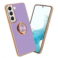 Etui i futerały do telefonów - Pokrowiec Do Samsung Galaxy S22 Etui w Glossy Jasny Fiolet - Złoto magnetycznym Obudowa Case Cover Ochronny Cadorabo - miniaturka - grafika 1