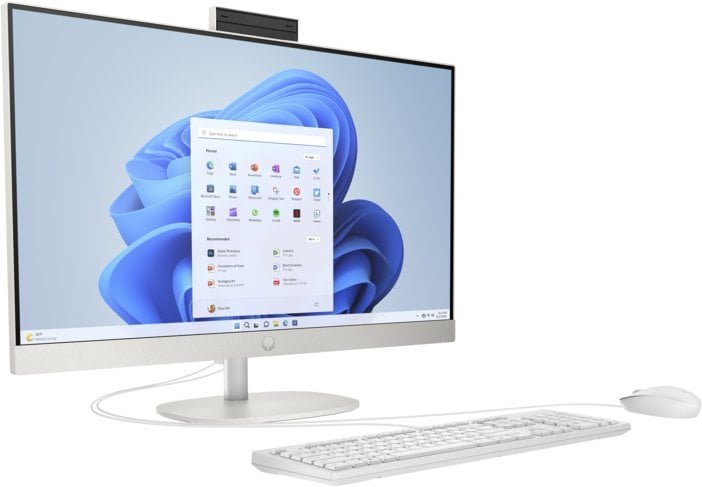 Komputer All in One HP 27-cr0045nf / 9X918EA / AMD Ryzen 7 / 32GB / SSD 2TB / AMD Radeon / FullHD / Win 11 Pro / Biały