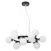 Lampy sufitowe - MARSIADA W15 lampa wisząca czarna ring z białymi kulami 15xG9 - miniaturka - grafika 1