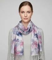 Apaszki i szaliki damskie - Kwiatowa kobieca chusta szal damski z frędzlami - miniaturka - grafika 1