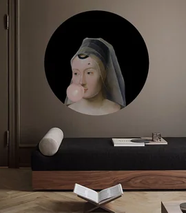 Dots Lady Veil - samoprzylepna tapeta w kształcie koła - Tapety - miniaturka - grafika 1