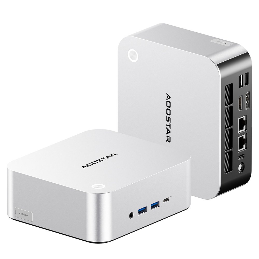 AOOSTAR MACO Mini PC, AMD Ryzen 7 Pro 8845HS 8 Cores Max 5,1GHz, 32GB DDR5 RAM 1TB SSD, HDMI + DP + 2*USB4 Four Screens Display 1295463SZBT