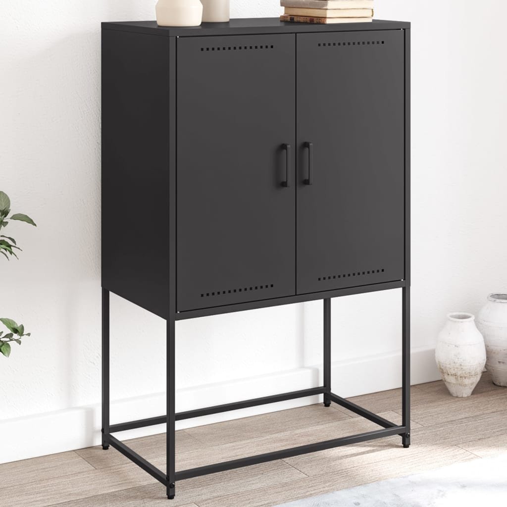 vidaXL Szafka, czarna, 68,5x38,5x107 cm, stal