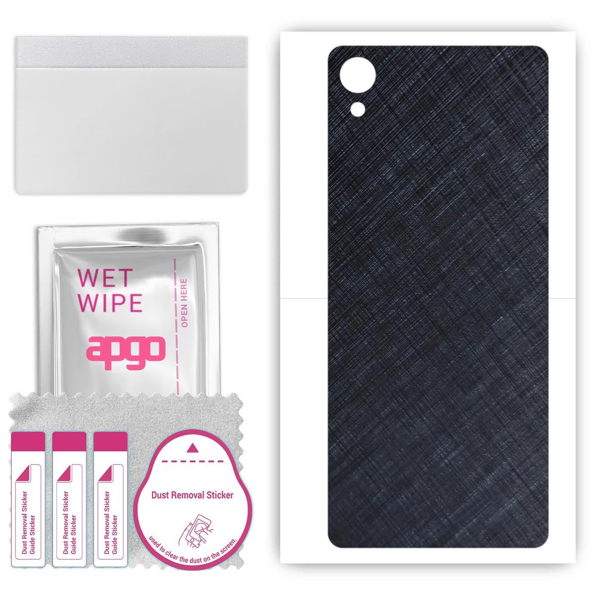 Folia naklejka skórka strukturalna na TYŁ do Sony Xperia X Performance - Tytan Niebieski - apgo SKINS