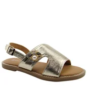 Sandały damskie - Vinceza 17378 sandały damskie na płaskiej podeszwie złote - miniaturka - grafika 1