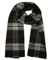 Apaszki i szaliki męskie - Szalik Czarno-Biały Miękki, w Kratkę Burberry, Firmy V.Fraas -Cashmink- Elegancki, Męski - V. Fraas - miniaturka - grafika 1