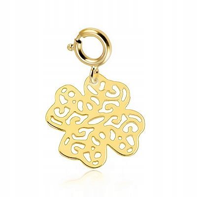 Złoty Charms na bransoletkę Koniczynka Ażurowa próba 585