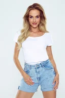 Koszulki i topy damskie - Eldar koszulka Giris skrzyżowane paseczki biała XL - miniaturka - grafika 1