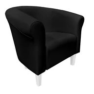 Fotele - ATOS Fotel Milo D1 czarny nogi 15 białe - miniaturka - grafika 1