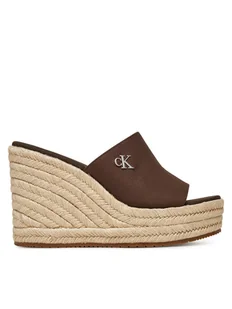Calvin Klein Klapki Wedge Rope Slide Mg YW0YW01699 Brązowy - Klapki i japonki damskie - miniaturka - grafika 1