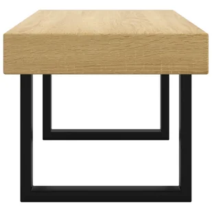 Lumarko Stolik kawowy, jasnobrązowo-czarny, 90x45x40 cm, MDF i żelazo - Ławy i stoliki kawowe - miniaturka - grafika 5