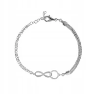 Bransoletki - Bransoletka srebrna rodowana Nieskończoność-Kółko - miniaturka - grafika 1