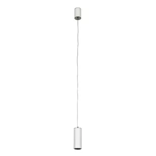 Italux LAMPA wisząca MOLDES HL7718/7W 3000K WH+GR metalowa OPRAWA LED 7W zwis tuba biała szara - Lampy sufitowe - miniaturka - grafika 1