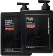 Szampony do włosów - Uppercut Deluxe Strength&Restore - zestaw wzmacniający włosy dla mężczyzn szampon i odżywka 2x1000ml - miniaturka - grafika 1