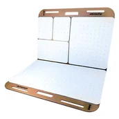 Akcesoria do tablic - Blok flipchart samoprzylepny mix rozmiarów biały w kropki 125 kartek w teczce kartonowej z uchwytem MEMOBE STIKKIESFLIP /MB003/ - miniaturka - grafika 1