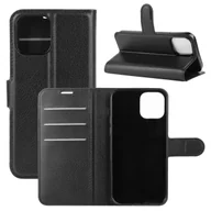 Etui i futerały do telefonów - Pokrowiec König Design kompatybilny z Apple iPhone 12 / 12 Pro pokrowiec na telefon komórkowy ze skóry syntetycznej - Etui na telefon komórkowy czarne - miniaturka - grafika 1