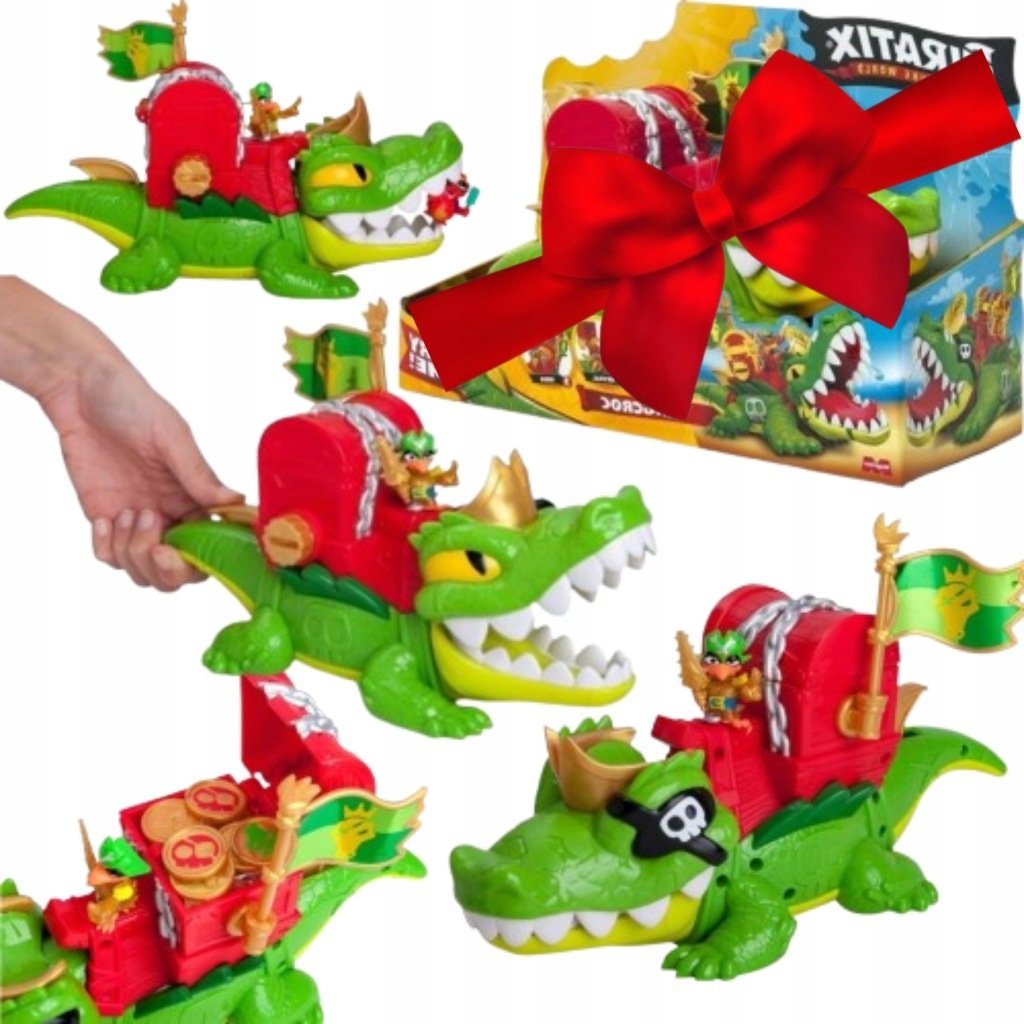 PIRATIX CRAZY JUNGLE KROKODYL KING CROC + FIGURKA+SKARB+AKCESORIUM