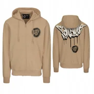 Bluzy męskie - PITBULL WEST COAST ROZPINANA BLUZA Z KAPTUREM GRAFFITI BEŻOWA S - miniaturka - grafika 1