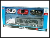 Samochody i pojazdy dla dzieci - Hipo Autotransporter+ 3 autka w pud TN-1050F - miniaturka - grafika 1